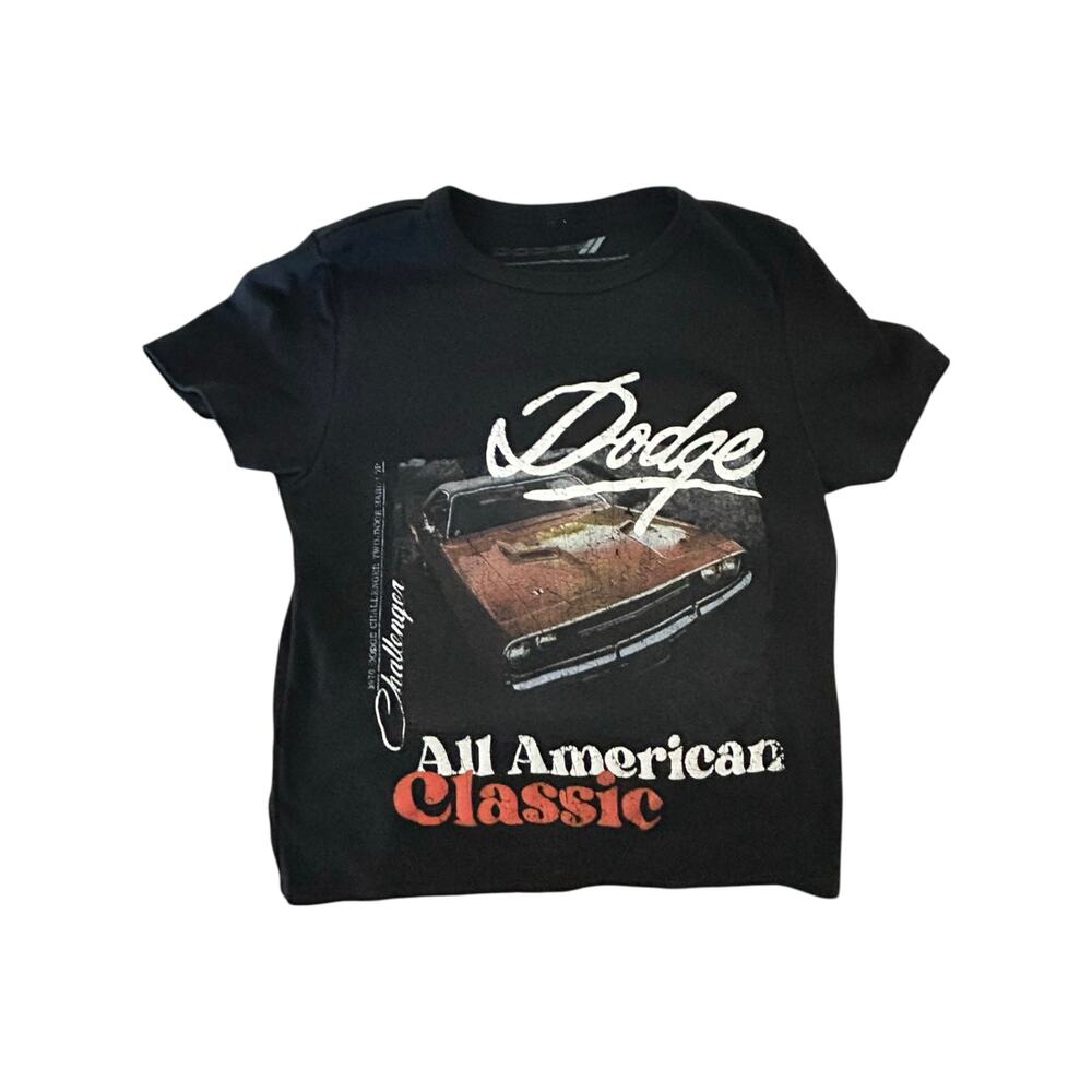Dodge Challenger Women’s Black Vintage-Style Graphic Baby Tee - Size Small